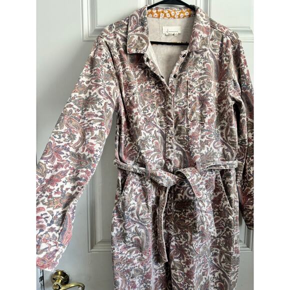 Anthropologie Paisley denim utility jumpsuit size small - Picture 6 of 8